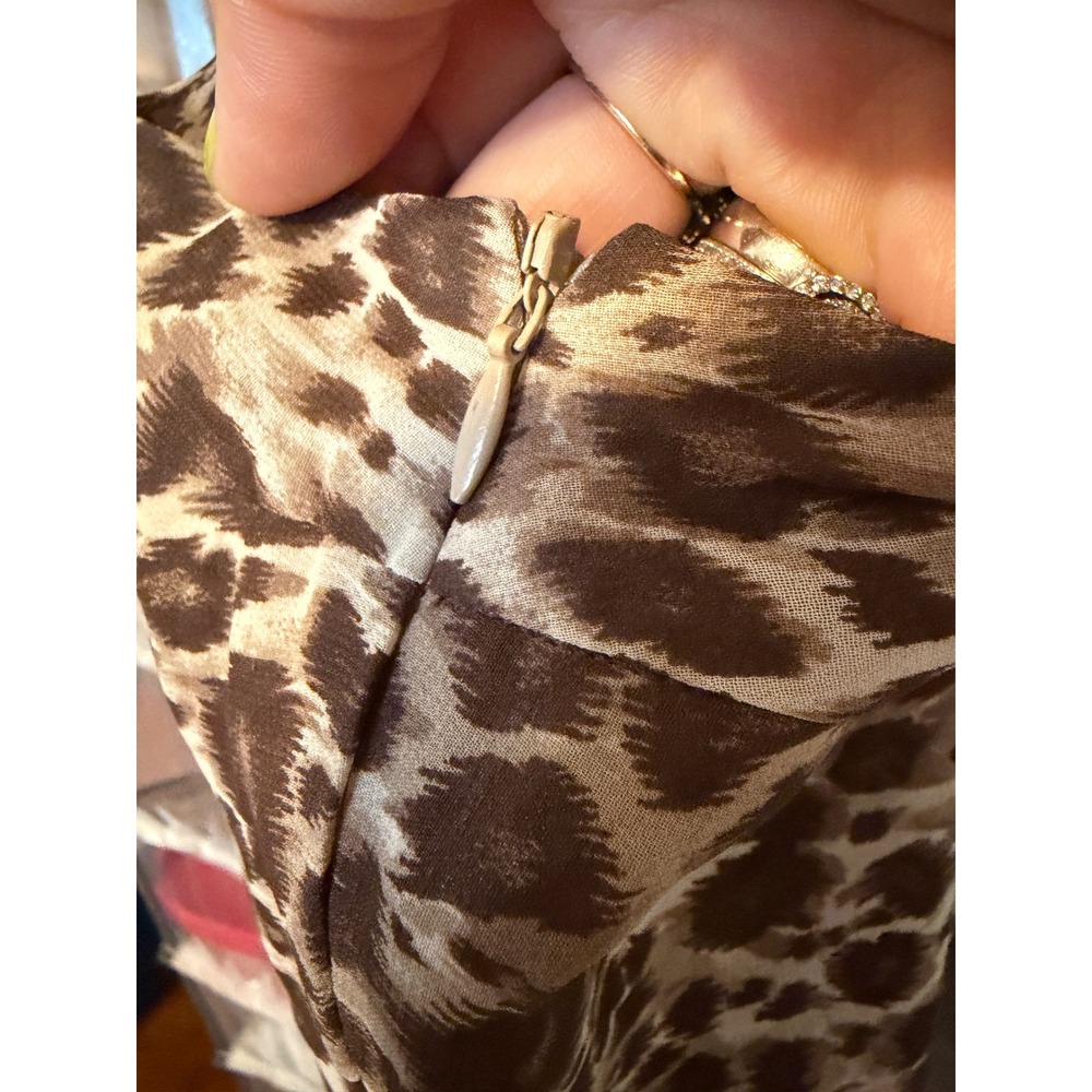 Love 21 Women Brown Leopard Print Maxi Skirt XS High Waist Lined Animal Print‎ - Picture 3 of 6